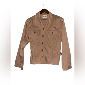 Susan Bristol Vintage Button Down Jacket Long Sleeve Tan Work Women‎ M